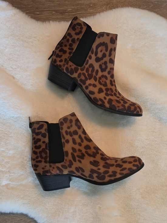 Esprit Shoes - Esprit Leopard Print Chelsea Booties in Brown Size 7